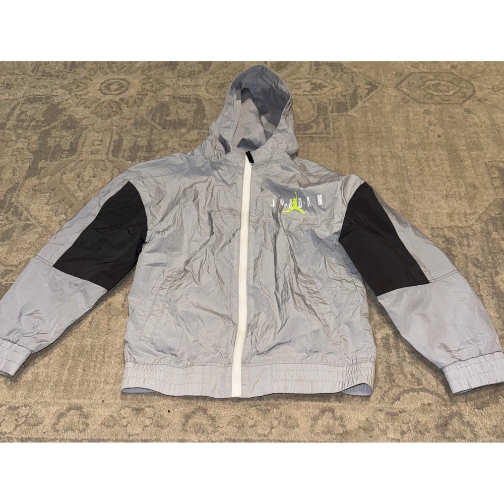 Nike Jordan Jumpman Youth Boy's Full-Zip Lightweight Jacket Gray Sz Small (8-10)